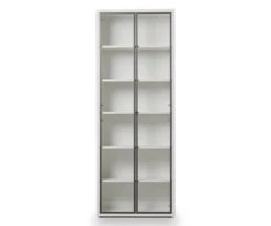 Gammel High Bookcase With Glass Doors - White