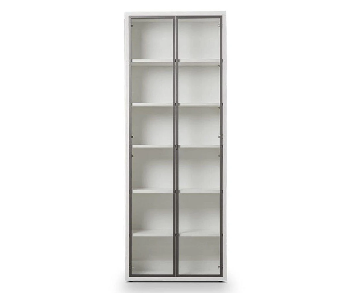Gammel High Bookcase With Glass Doors - White 3 Gammel High Bookcase With Glass Doors - White