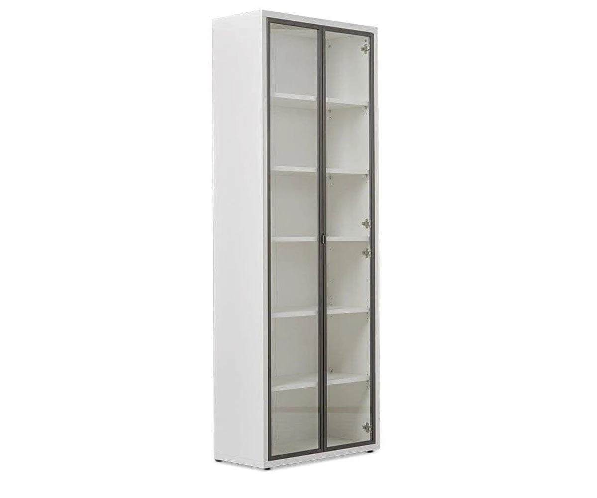 Gammel High Bookcase With Glass Doors - White 4 Gammel High Bookcase With Glass Doors - White - Image 2
