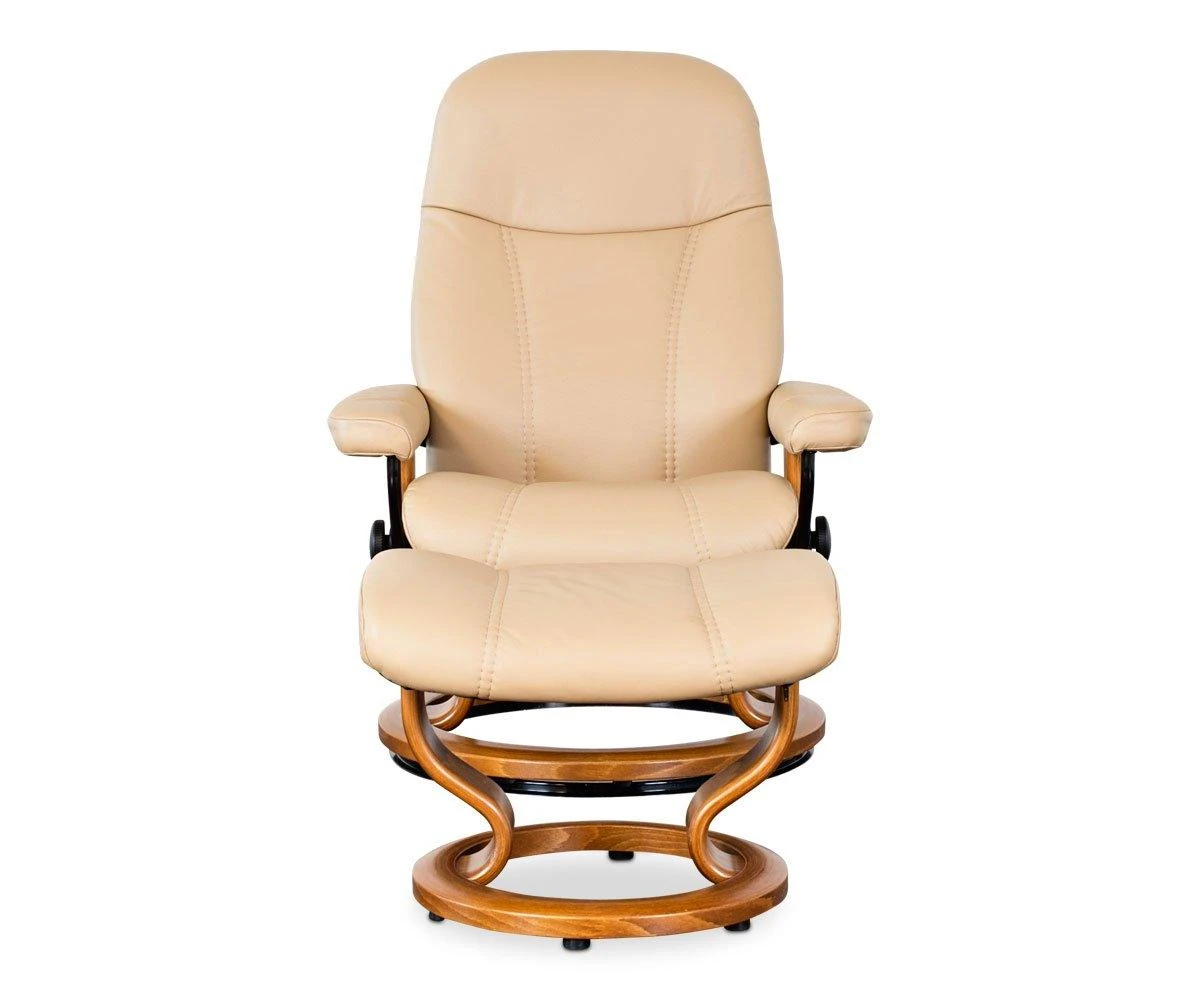 Stressless® Consul Recliner & Ottoman - Latte 6 Stressless® Consul Recliner & Ottoman - Latte - Image 4