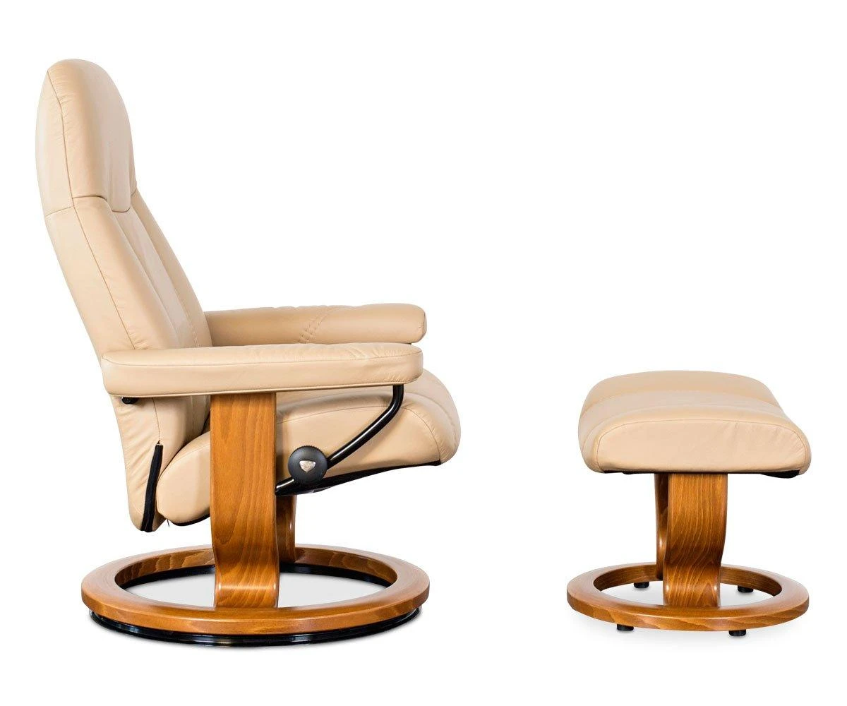 Stressless® Consul Recliner & Ottoman - Latte 7 Stressless® Consul Recliner & Ottoman - Latte - Image 5