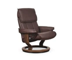 Stressless® Admiral Recliner & Ottoman - Chocolate