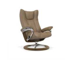 Stressless® Wing Recliner & Ottoman With Signature Base - Sand 12 Stressless® Wing Recliner & Ottoman With Signature Base - Sand -Quality Furniture Store E05 WING M RECLINER 02