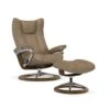 Stressless® Wing Recliner & Ottoman With Signature Base - Sand 1 Stressless® Wing Recliner & Ottoman With Signature Base - Sand -Quality Furniture Store E05 WING M RECLINER 06