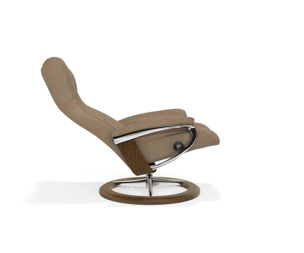 Stressless® Wing Recliner & Ottoman With Signature Base - Sand 8 Stressless® Wing Recliner & Ottoman With Signature Base - Sand - Image 6