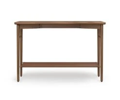 Haron Console Table With Leather Shelf