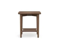 Haron End Table With Leather Shelf