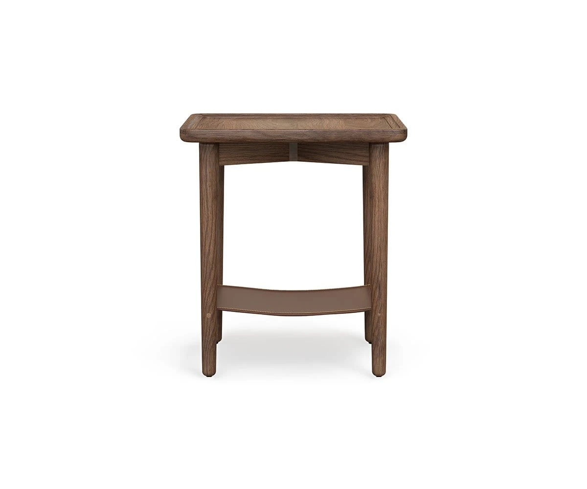 Haron End Table With Leather Shelf 5 Haron End Table With Leather Shelf - Image 3