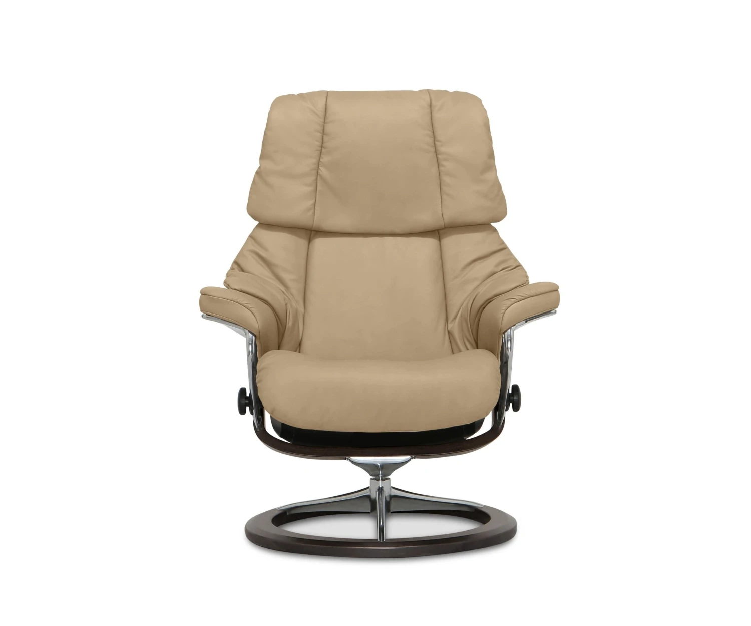 Stressless® Reno Recliner & Ottoman With Signature Base - Sand 5 Stressless® Reno Recliner & Ottoman With Signature Base - Sand - Image 3